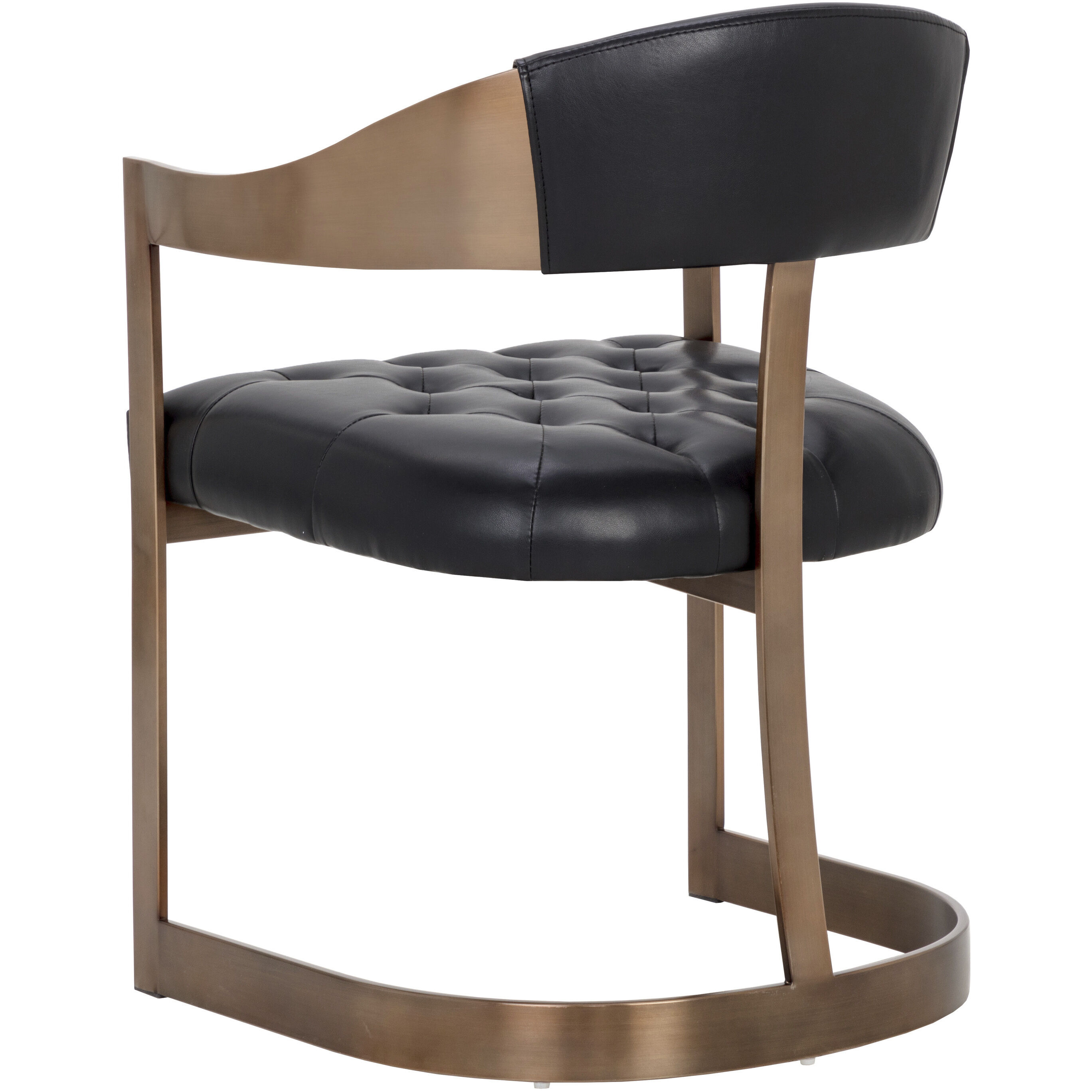 Beaumont Antique Brass / Cantina Black Dining Armchair